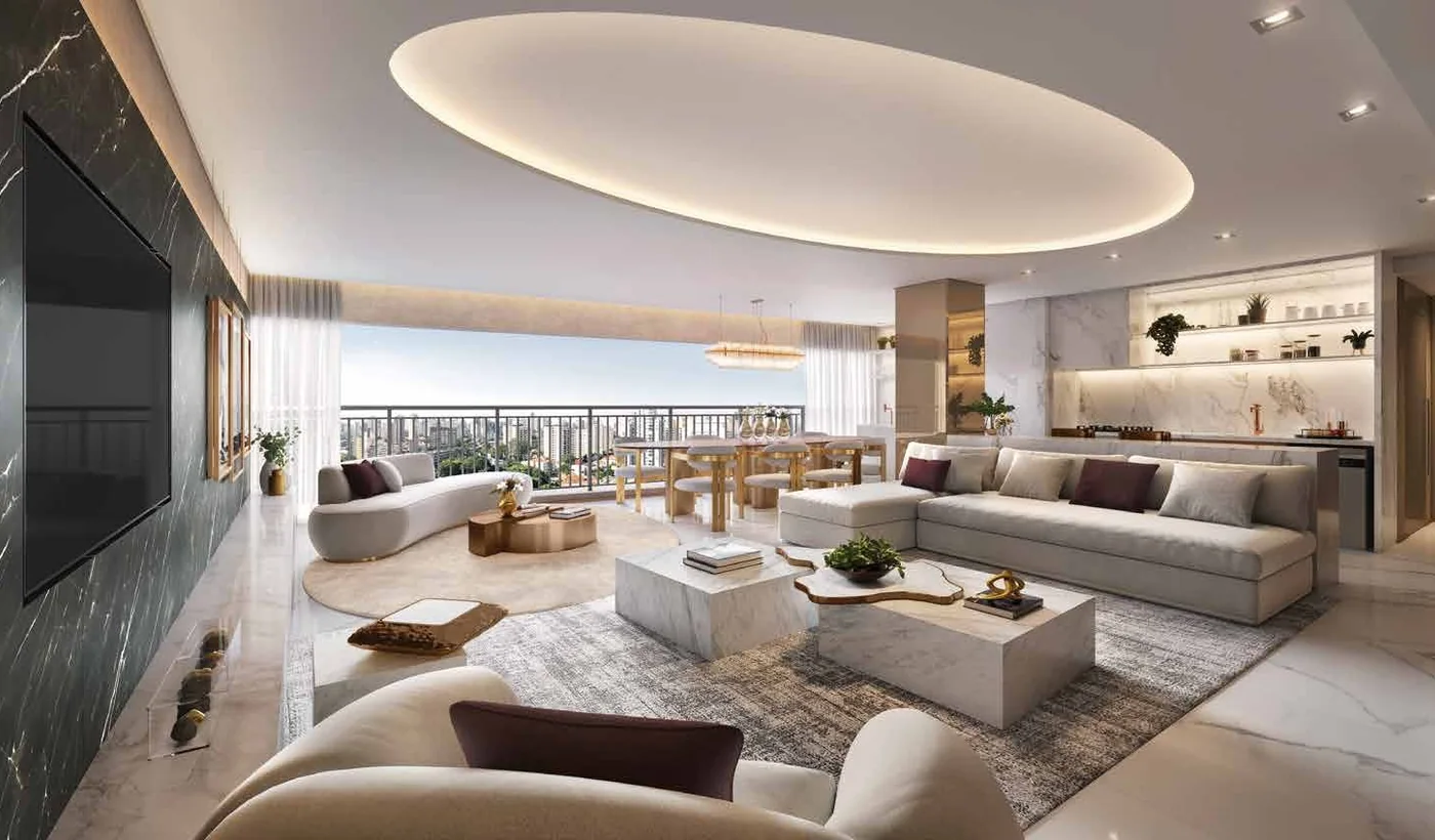 Living decorado de 162 m² — Petra by Boca do Lobo