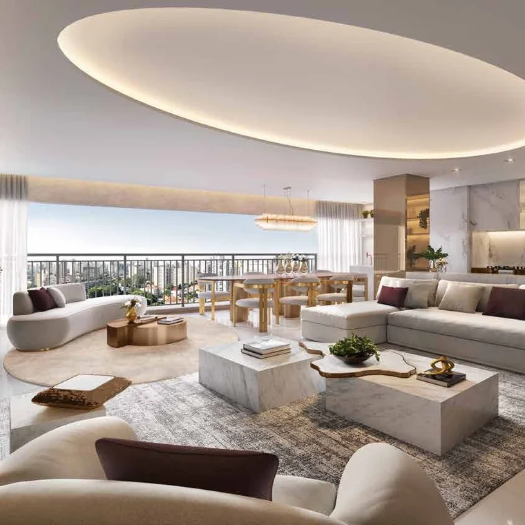 Living decorado de 162 m²